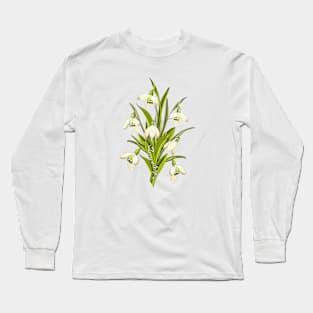 Snowdrops-First spring flowers-Flowers snowflakes-Snowy flowers Long Sleeve T-Shirt